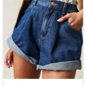 We The Free “Denni” Blue High-Rise Shorts SZ small